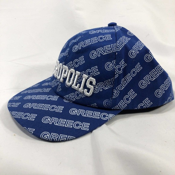 Acropolis Greece Blue White All Over Print Hat Cap Adjustable One Size Fits Most - Picture 3 of 11